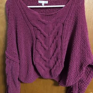 Cropped knit sweater